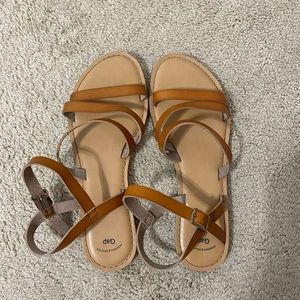 Tan strappy sandals